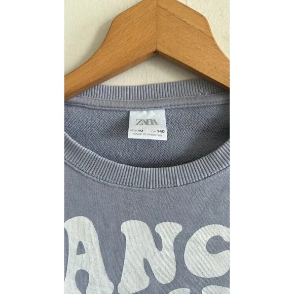 ZARA GIRLS Pullover Purple Long Sleeve Sweatshirt Graphic dance Sz 10 - Picture 4 of 6